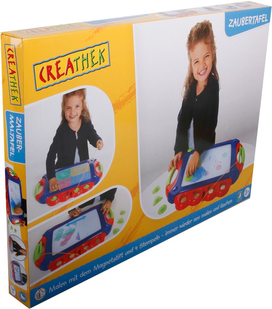 [Super Sale] Creathek Magnet Maltafel mit 4 Stempeln, ca. 45x31.5x3 cm, ab 3 Jahren